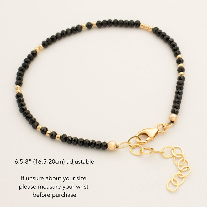 Black Tourmaline Crystal Adjustable Bracelet