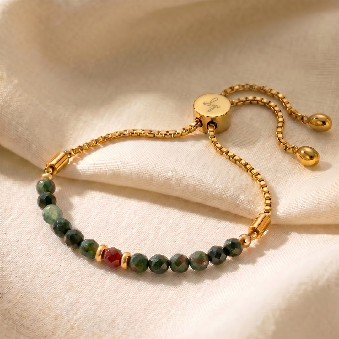 Matching Bloodstone Slider bracelet — wear as a set