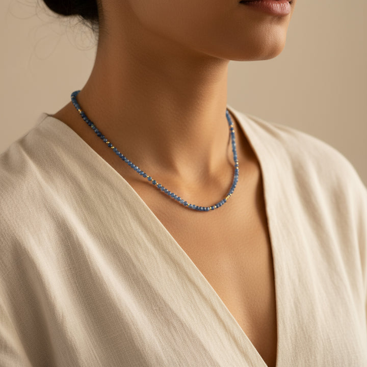 Blue Kyanite Bead Necklace