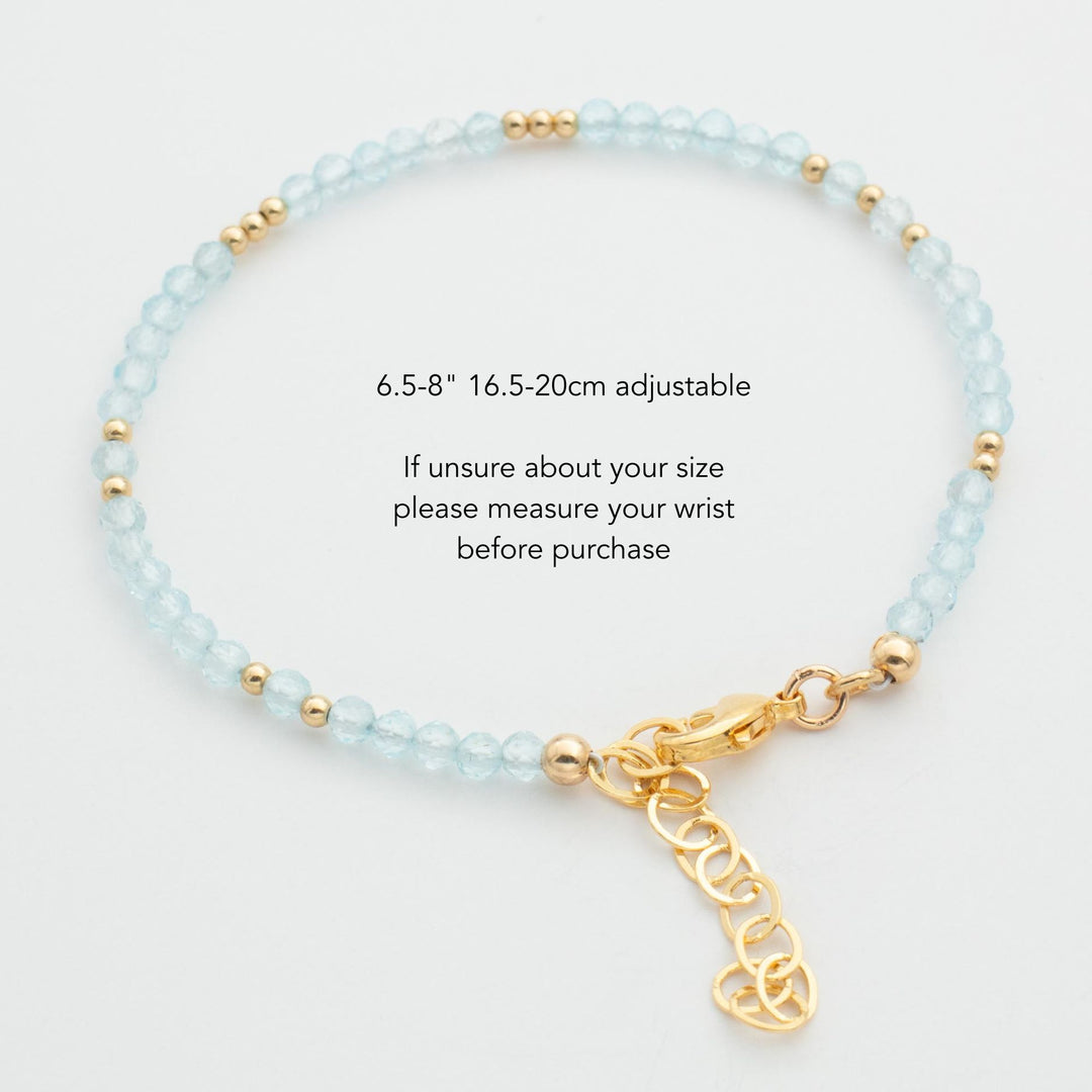 Blue Topaz Bead Bracelet
