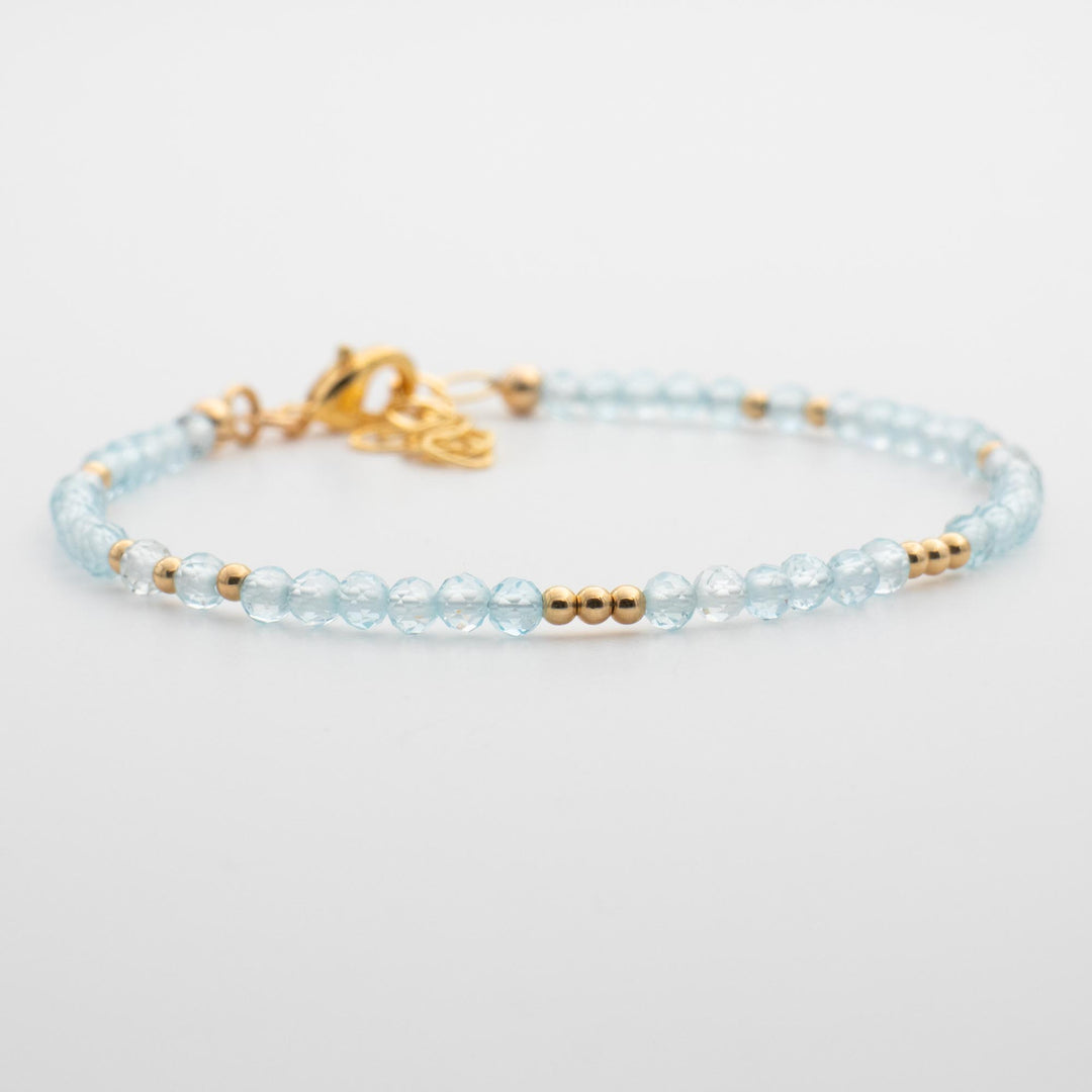 Gold Blue Topaz Bracelet
