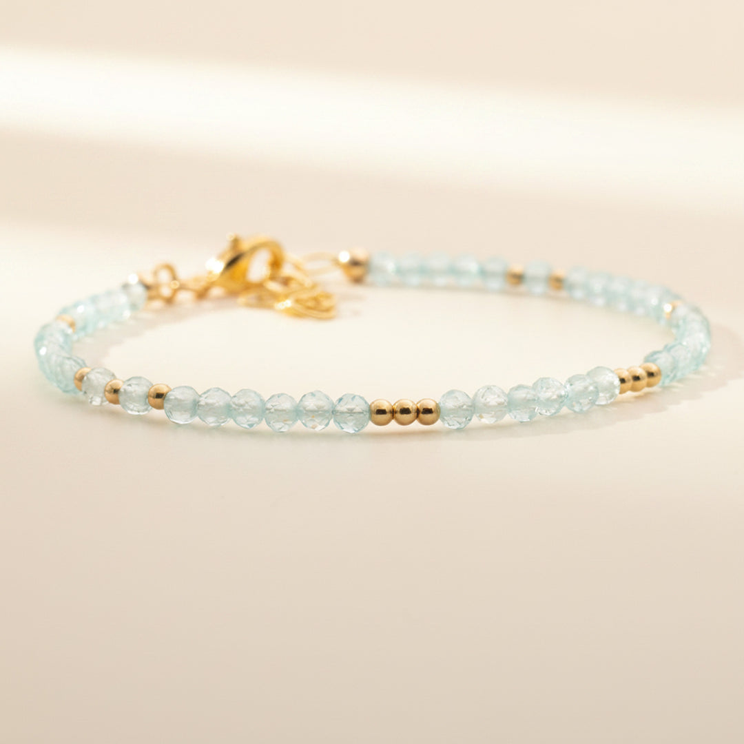 14K gold filled sky blue topaz bracelet — handmade UK