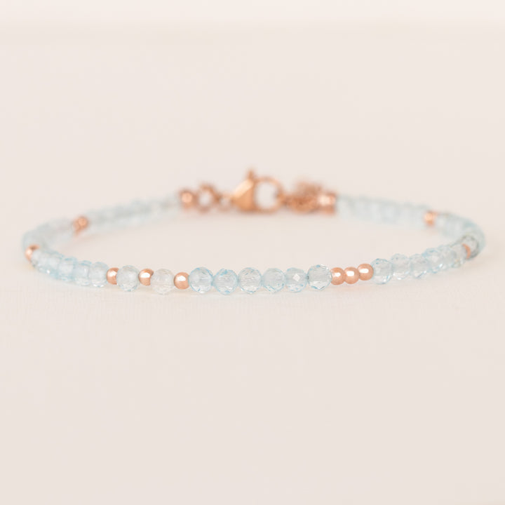 blue topaz bracelet rose gold