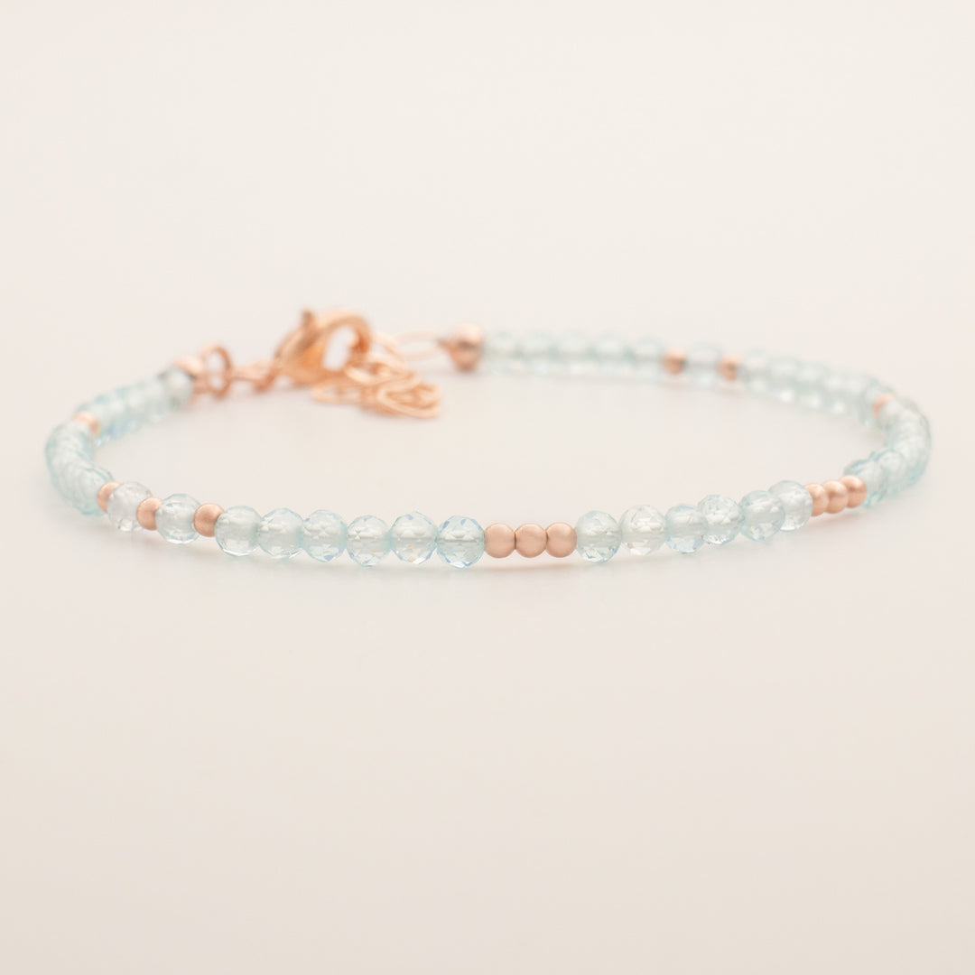 blue topaz bracelet rose gold