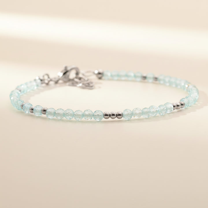Sterling silver sky blue topaz bracelet — handmade UK
