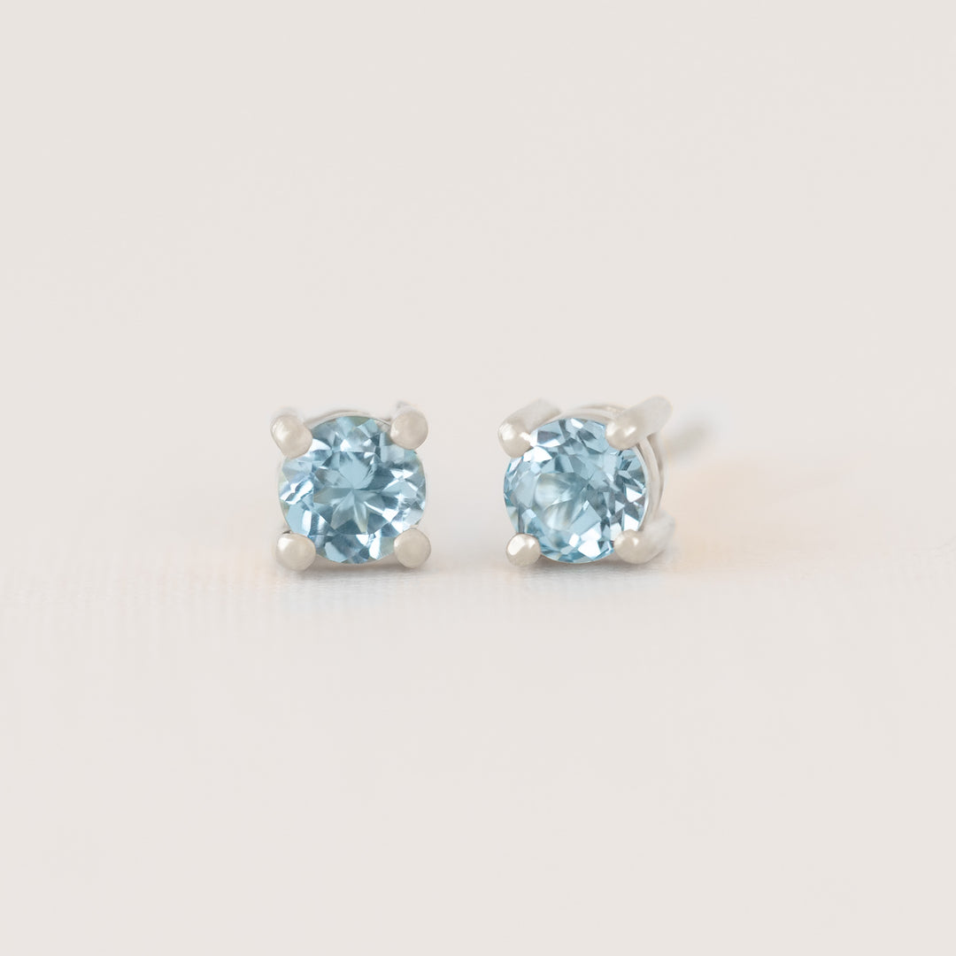 Blue Topaz Earring Studs
