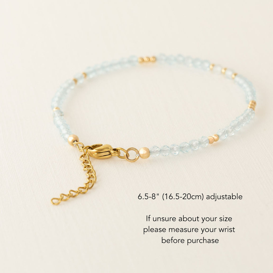 blue topaz birthstone bracelet