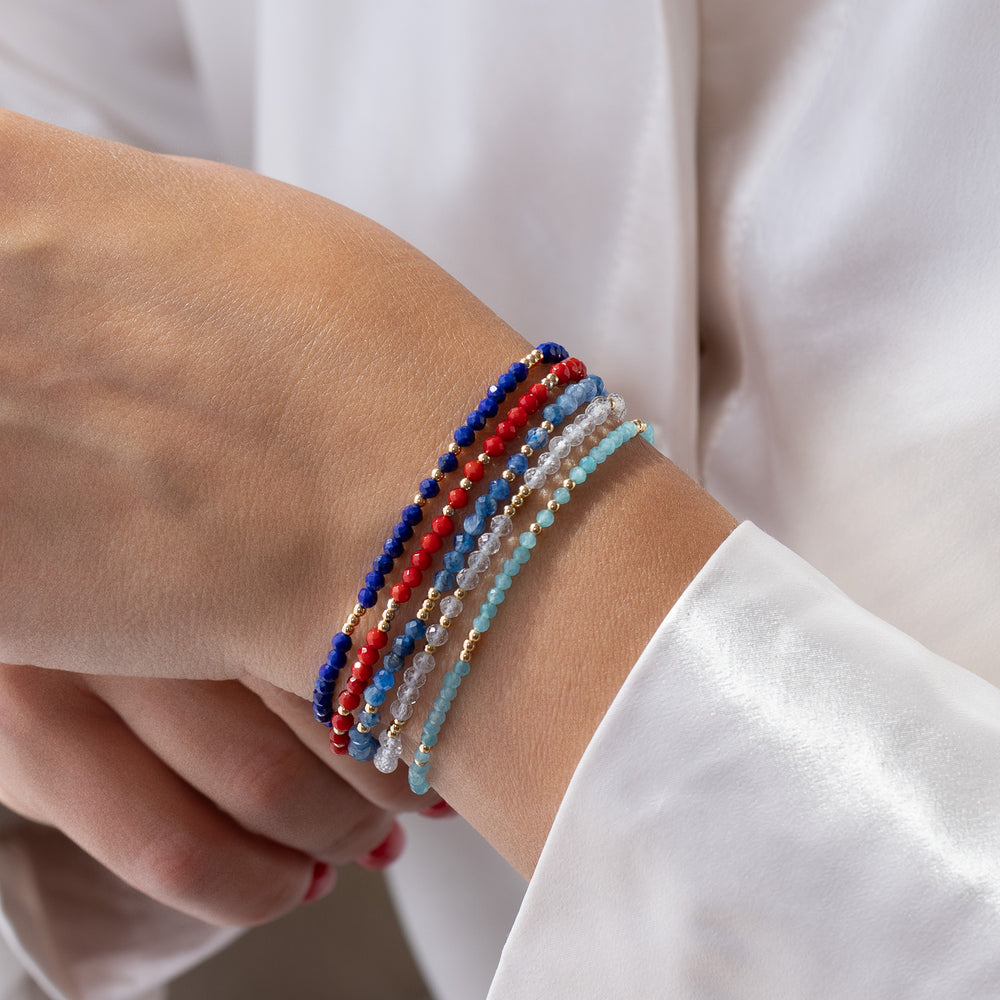 Lapis Lazuli Coral Kyanite Clear Quartz Amazonite Bracelets