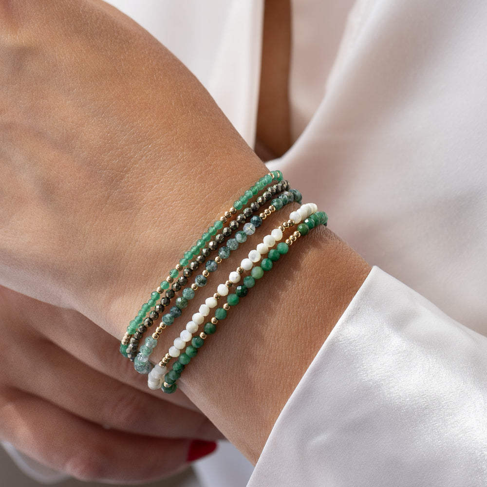 moss agate bead bracelet