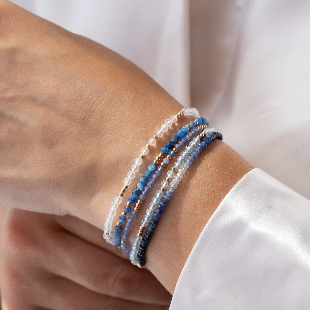 Blue Bead Bracelet Stack