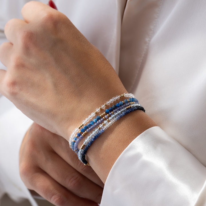 gold blue topaz bracelet