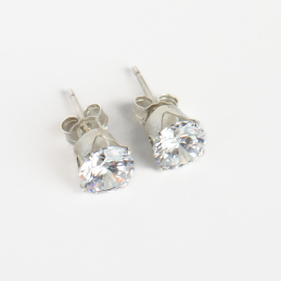 Sterling Silver Cubic Zirconia Stud Earrings