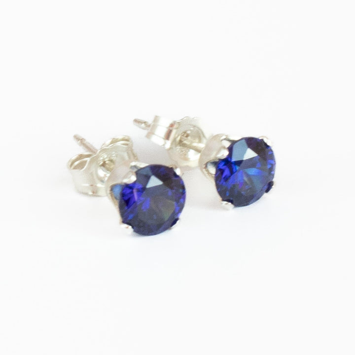 Sterling Silver Cubic Zirconia Stud Earrings