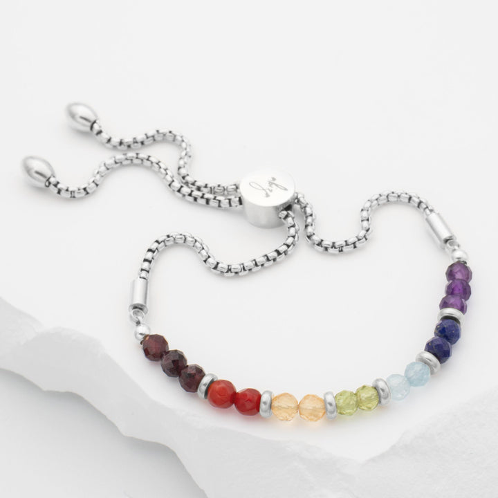Mens Chakra Bracelet Silver