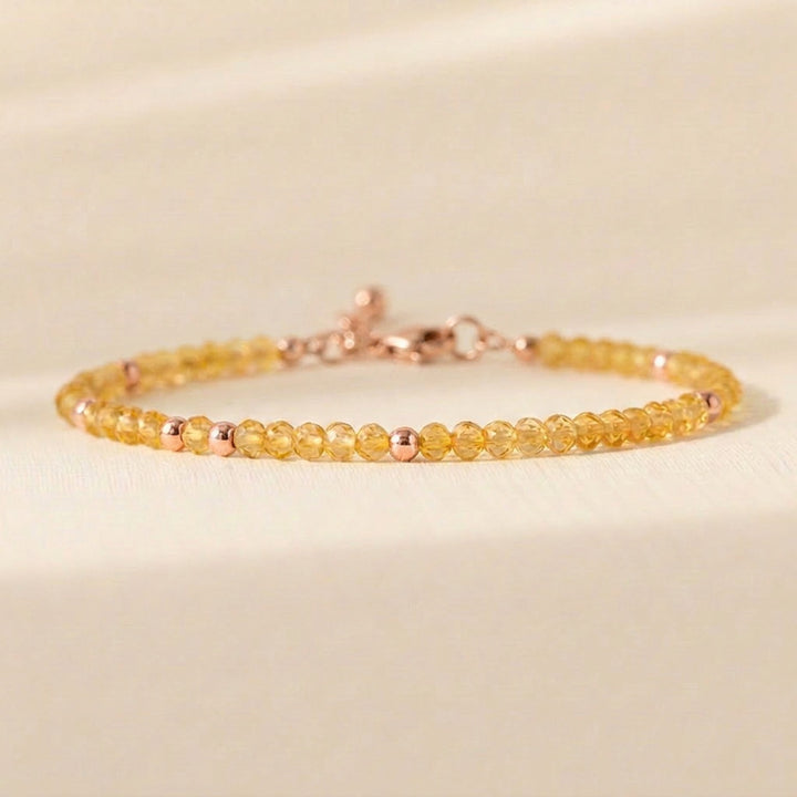 Rose gold filled citrine bracelet — handmade UK
