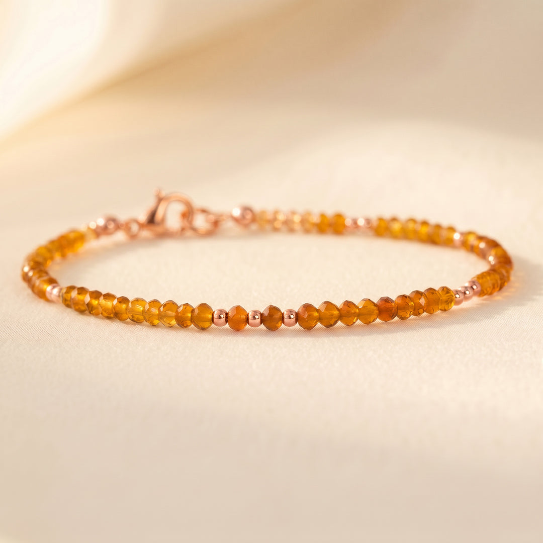 Rose gold filled honey citrine bracelet — handmade UK