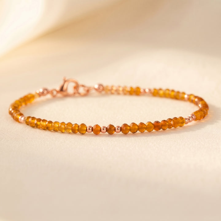Rose gold filled honey citrine bracelet — handmade UK