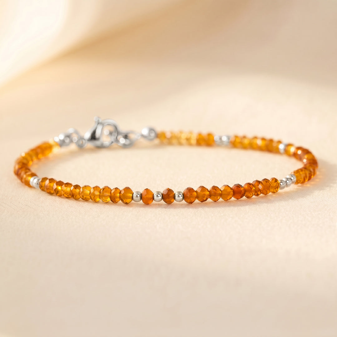 Sterling silver honey citrine bracelet — handmade UK