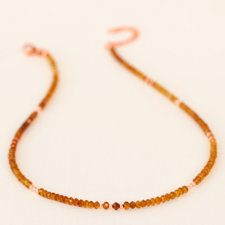 Citrine Necklace Rose Gold