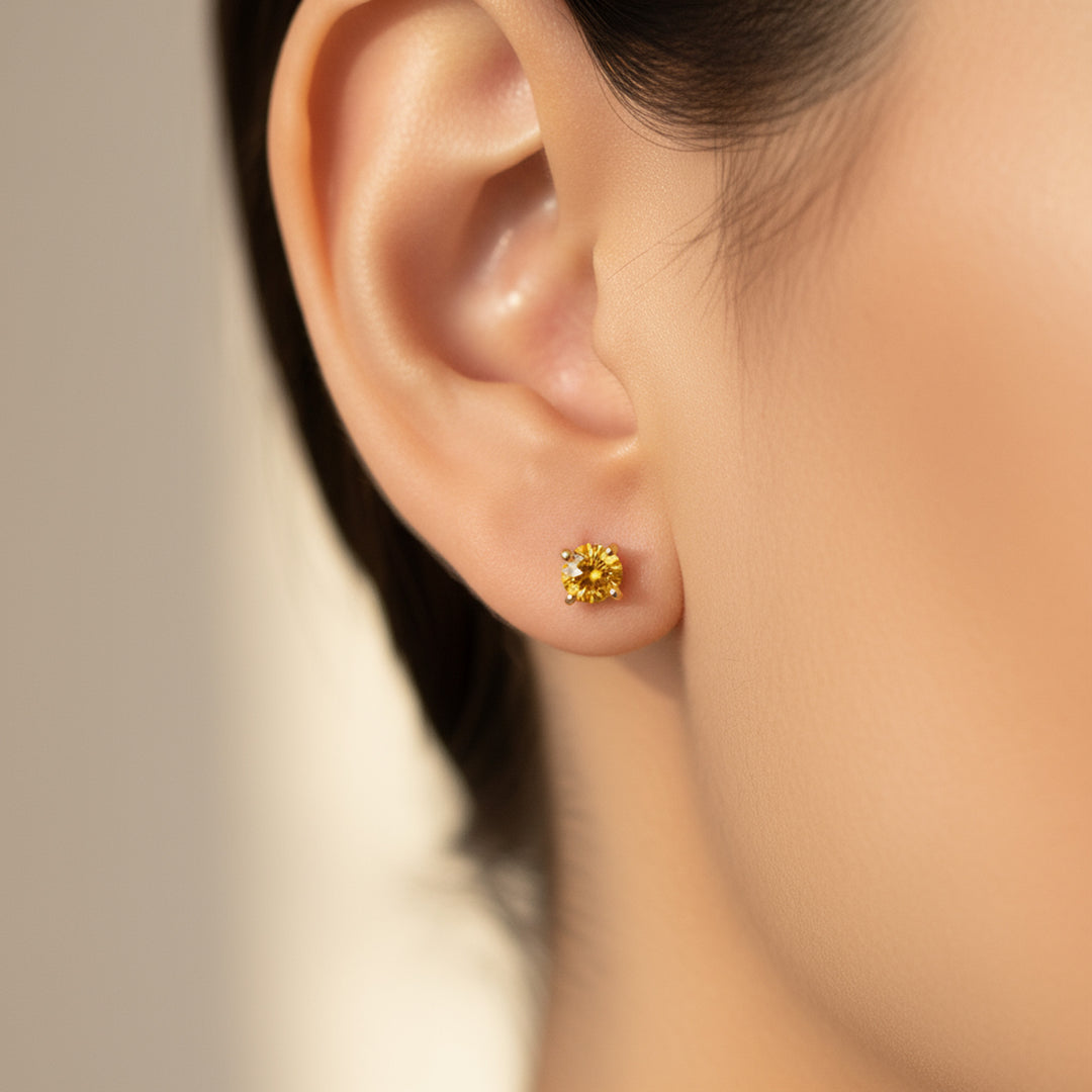 Citrine Earrings 4mm studs