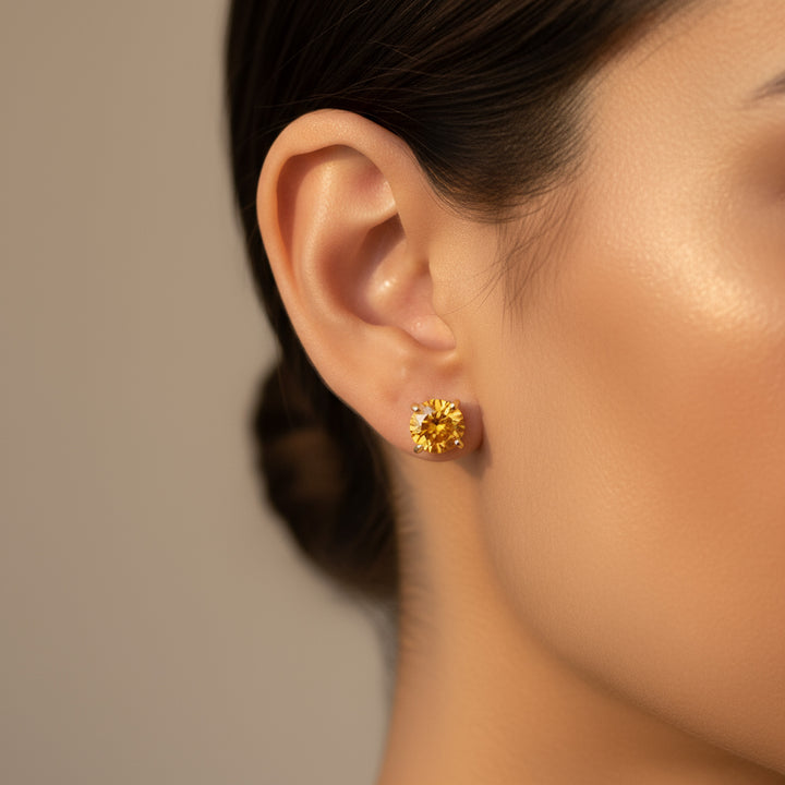 Citrine Earrings 6mm studs