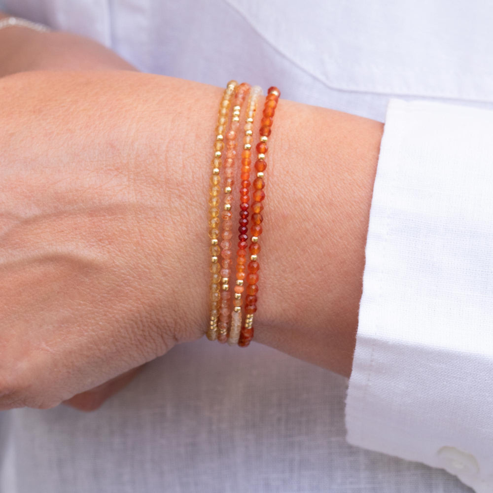 Citrine Sunstone Mexican Fire Opal Carnelian Bracelets