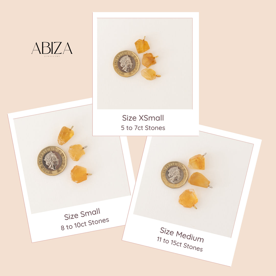 Raw Citrine Necklace Stone Sizes
