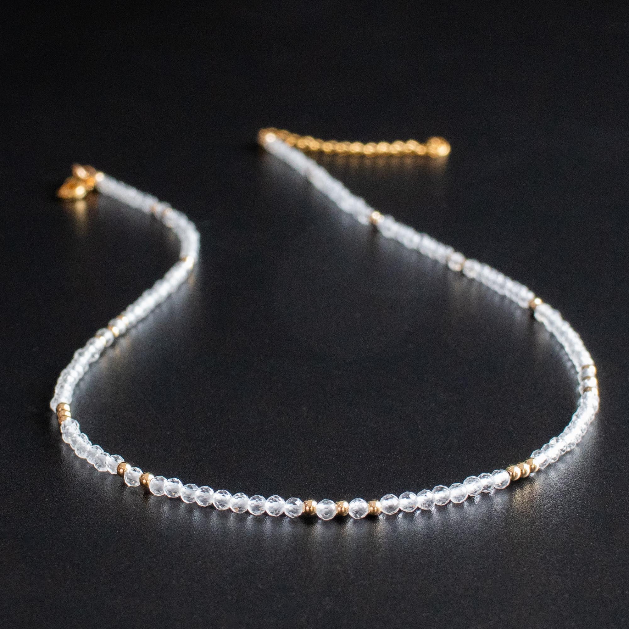 Clear bead necklace sales