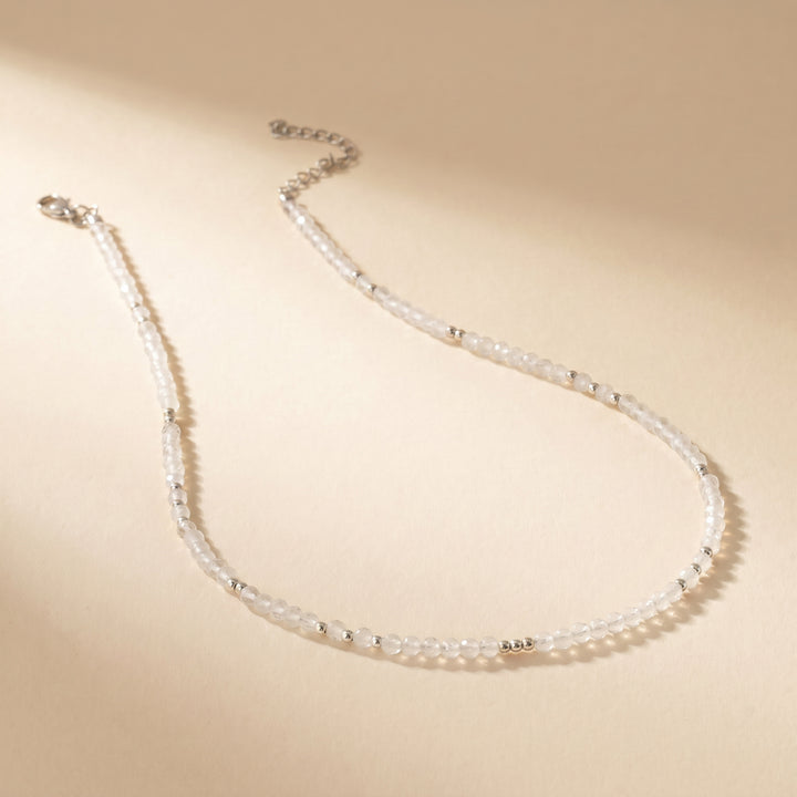 Sterling silver clear quartz necklace — handmade UK