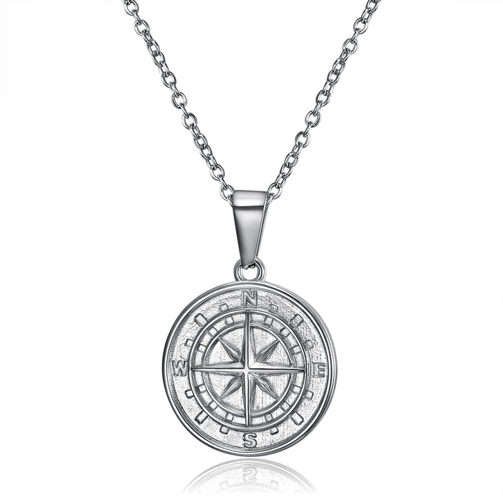 Silver Compass Necklace