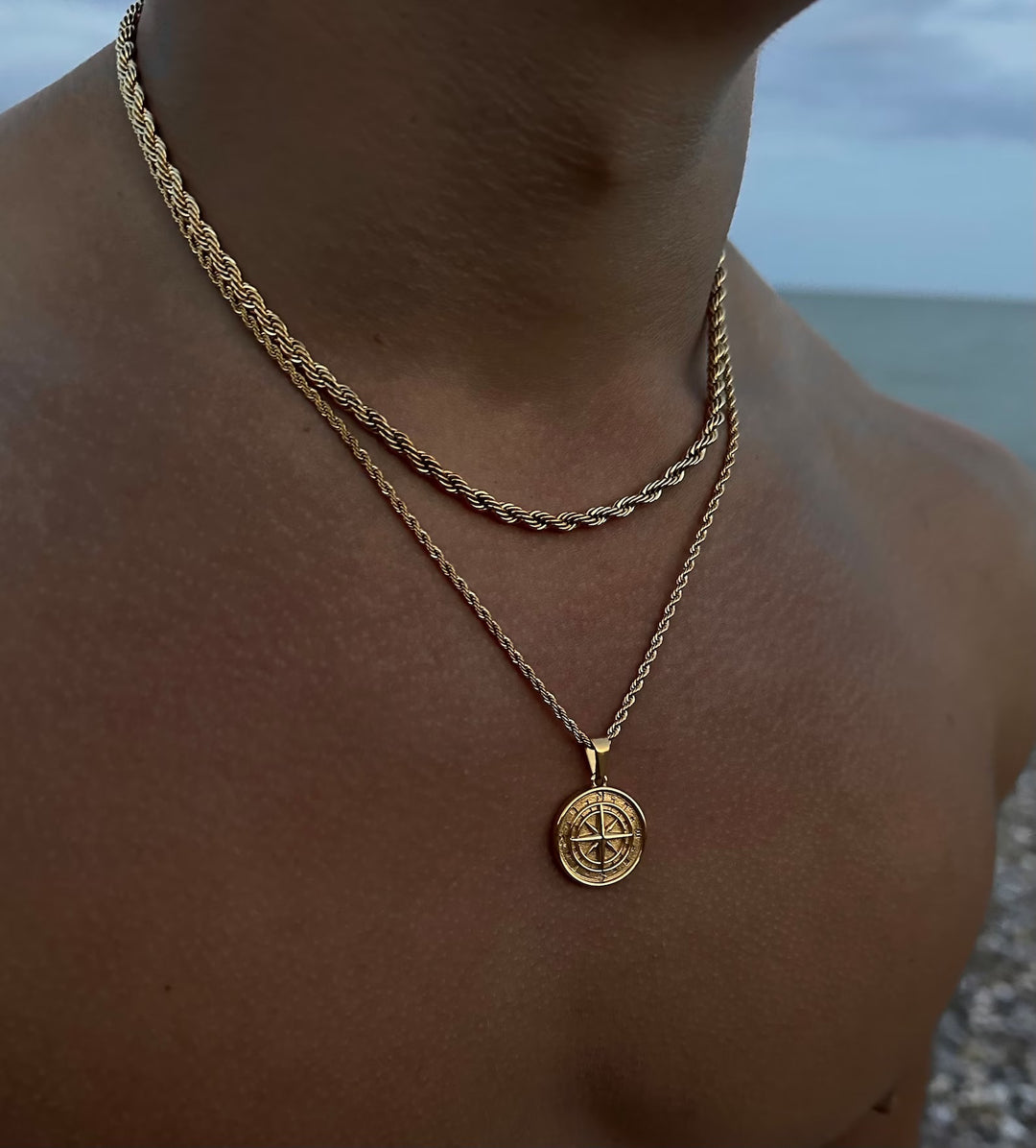 Mens Compass Necklace