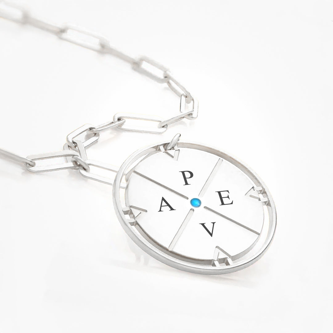 Silver Compass Necklace
