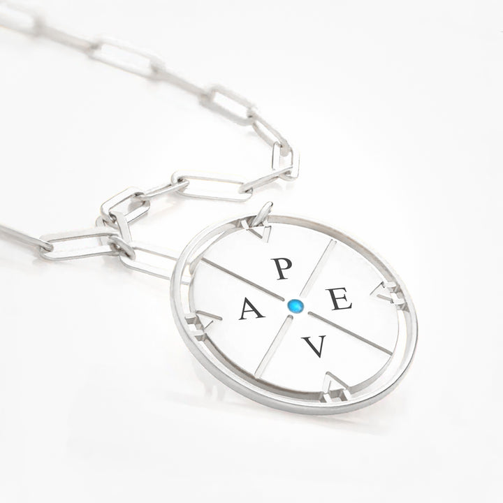 Silver Compass Necklace