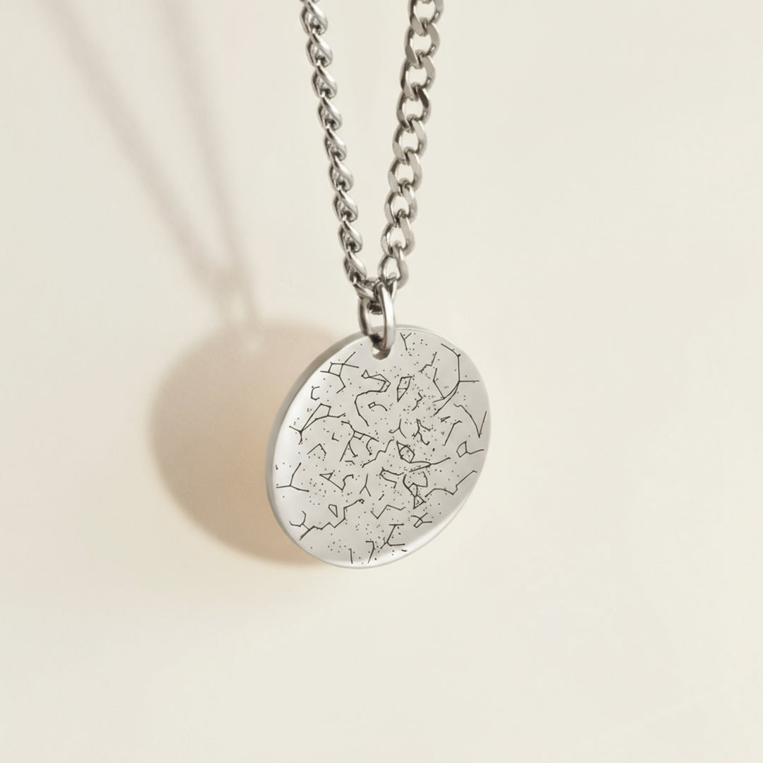 Star Map Necklace Silver