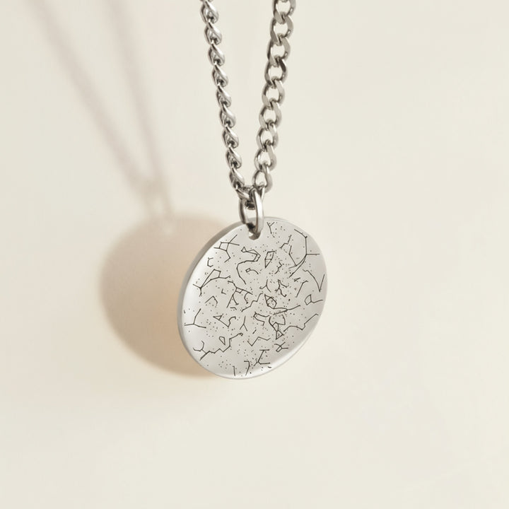 Star Map Necklace Silver