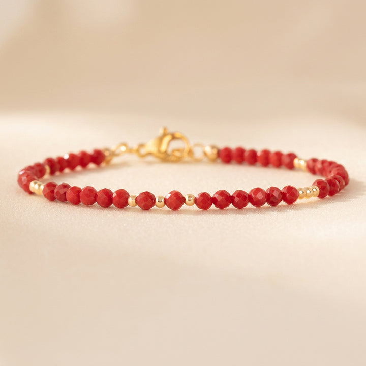 14K gold filled red coral bracelet — handmade UK
