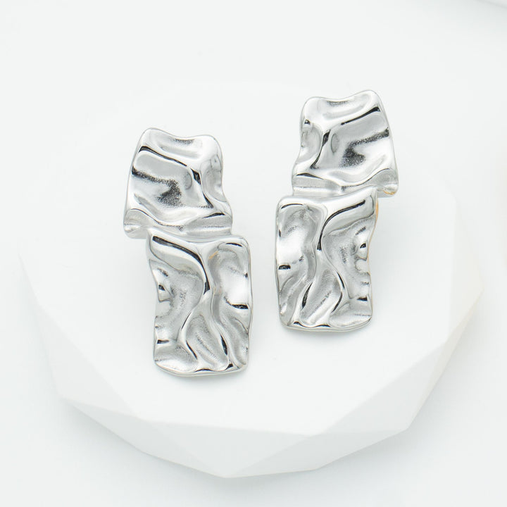 Large Silver Stud Earrings 