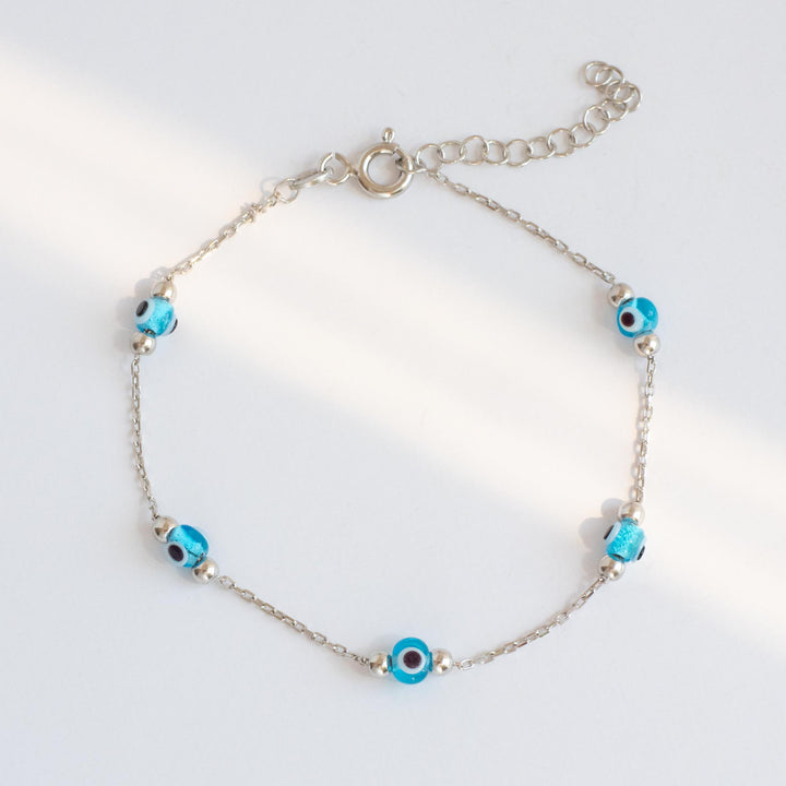 Sterling Silver Evil Eye Bracelet