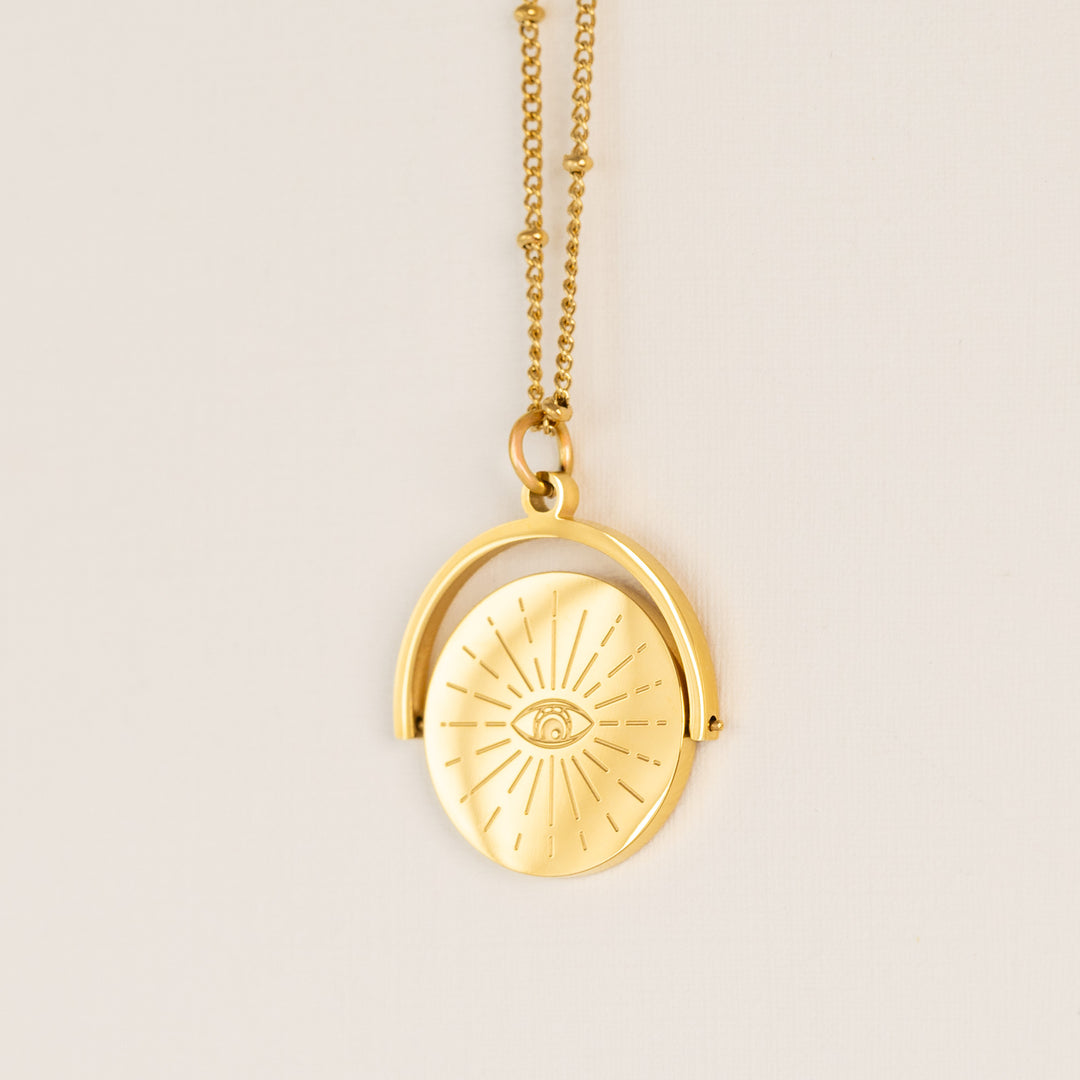 Evil Eye Spinner Pendant Necklace