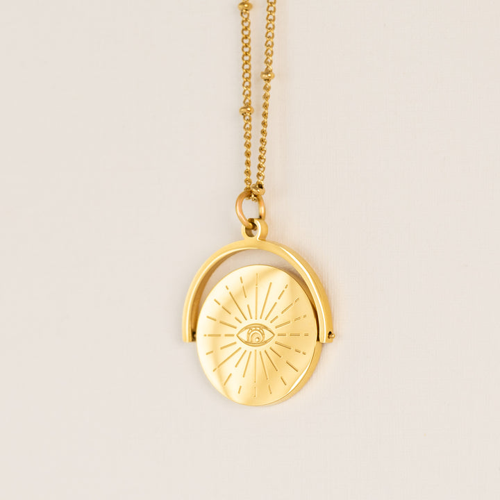 Evil Eye Spinner Pendant Necklace
