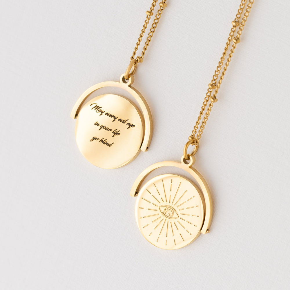 Gold Evil Eye Pendant Necklace