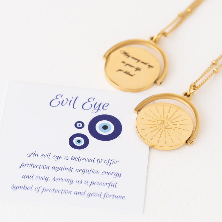 Evil Eye Spinner Pendant Necklace