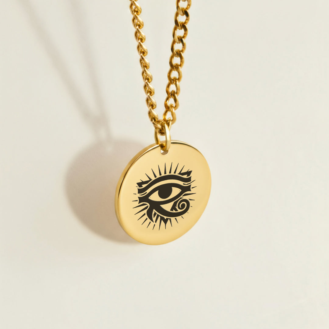 Eye of Horus Necklace Curb Chain