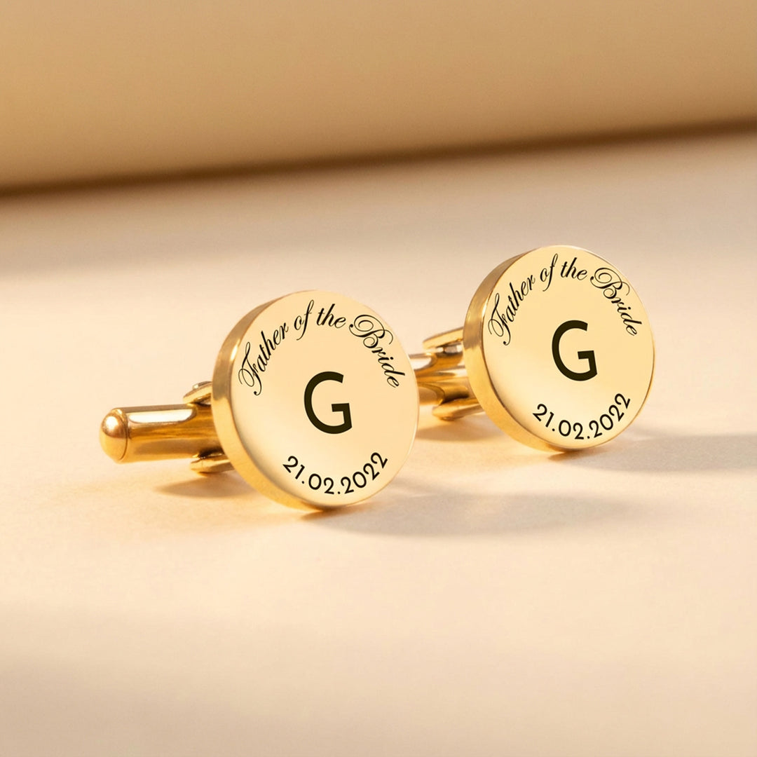 Father of the Bride Gold Cuff Links 