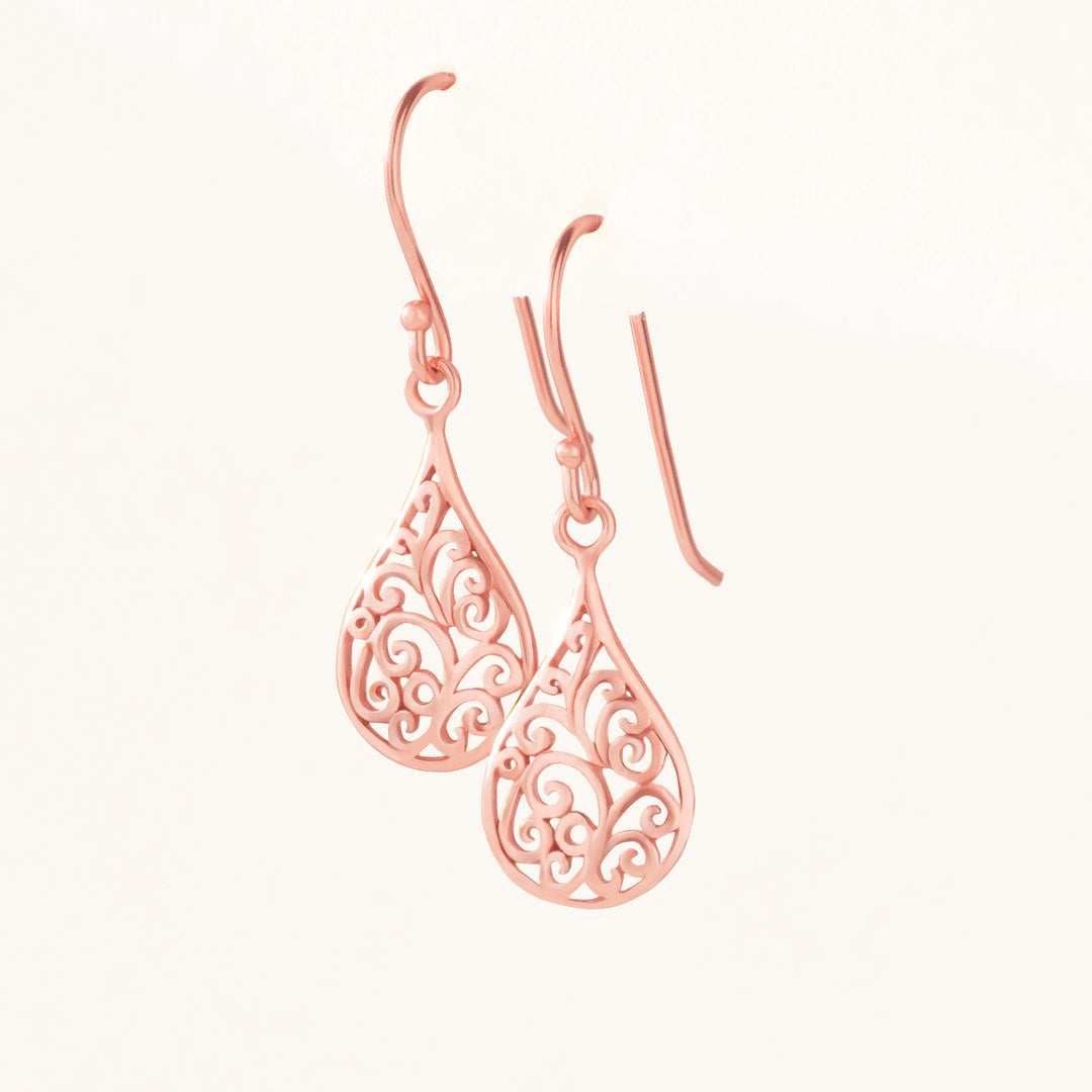 Rose Gold Filigree Earrings