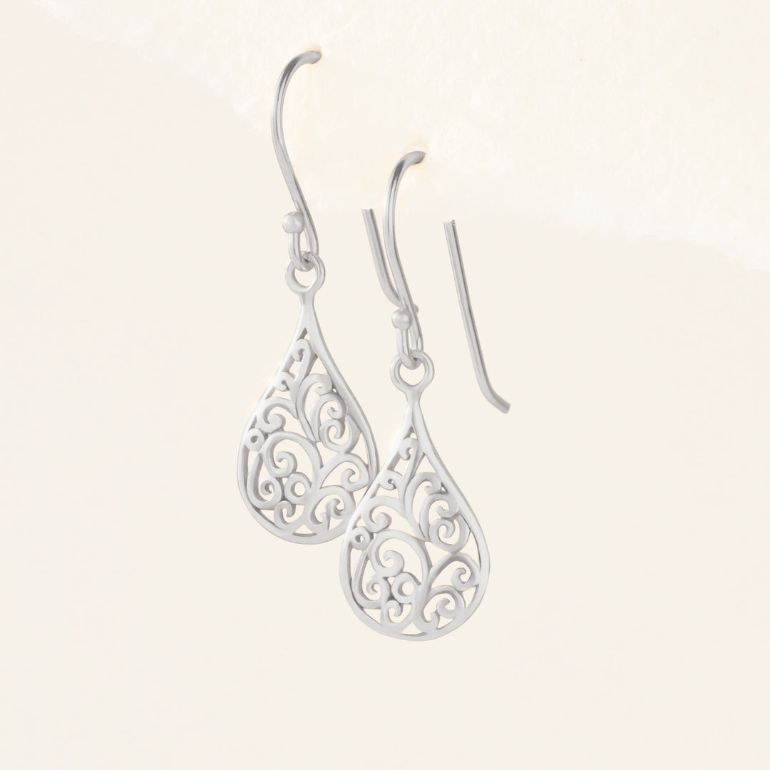Filigree Rose Gold Drop Earrings – Abiza