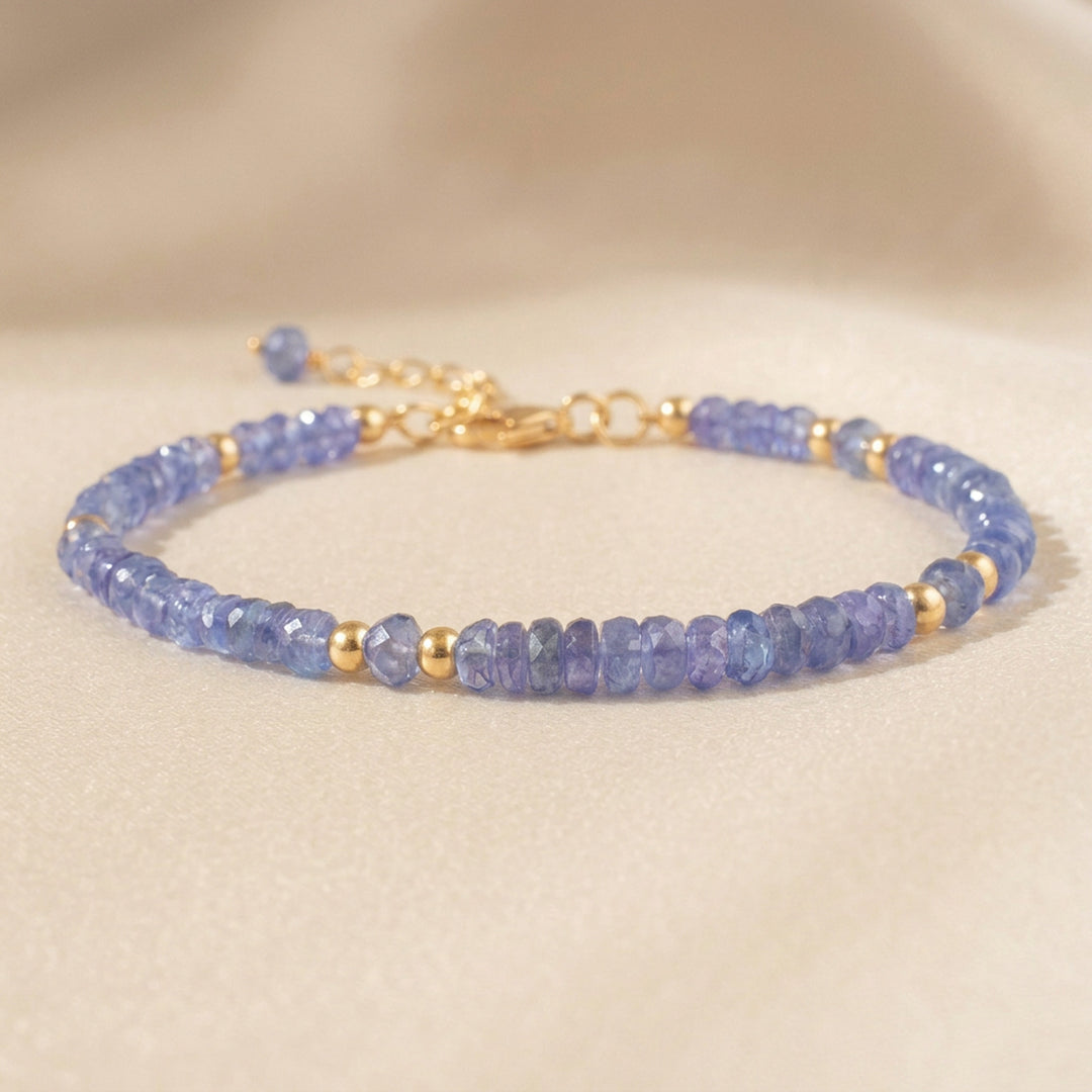 14K gold filled tanzanite bracelet — handmade UK