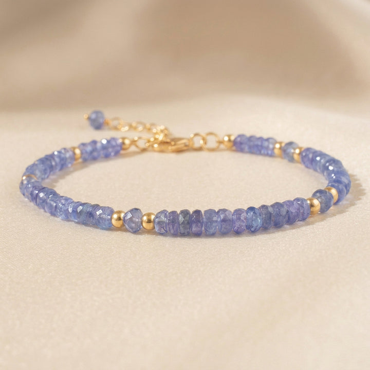 14K gold filled tanzanite bracelet — handmade UK