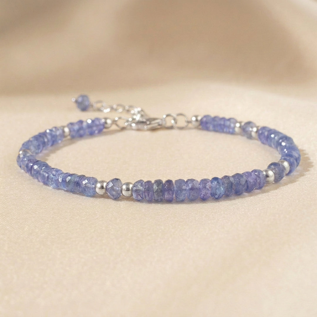 Sterling silver tanzanite bracelet — handmade UK