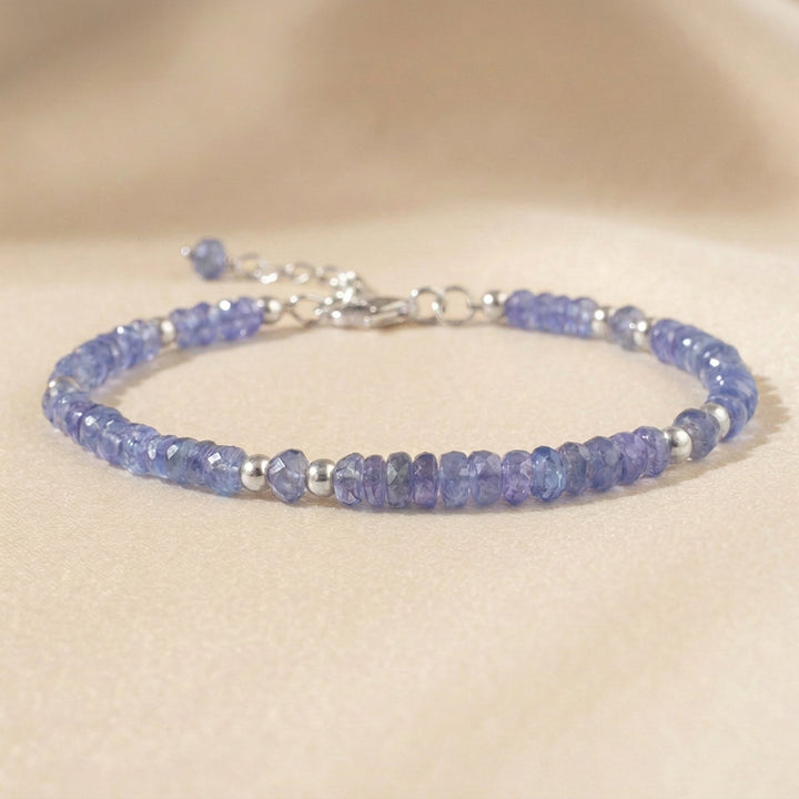 Sterling silver tanzanite bracelet — handmade UK